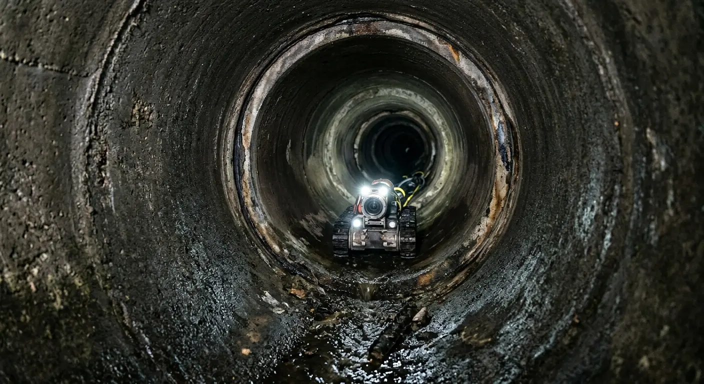 Robotic sewer camera inspecting pipe interior for Sewer Line Repair in Crest Hill